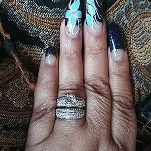 2 ct SS Diamond simulation wedding set